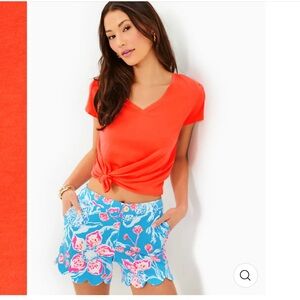 EUC Lilly Pulitzer Buttercup Shorts Bahamian Rhapsody Meredith Flamingo Feather